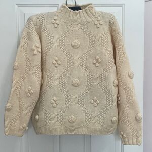 Chic Cream Women's Mock Turtleneck Sweater